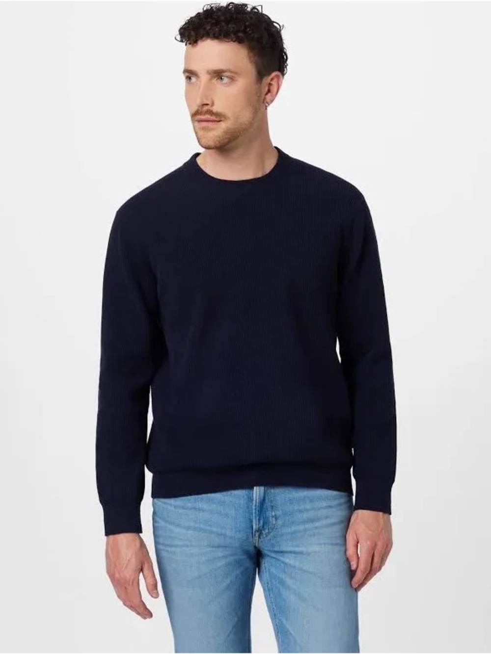 New Men’s Large NN07 navy ribbed Danny crewneck sweater